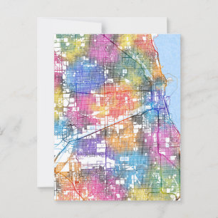 Chicago Illinois City Map Postkarte