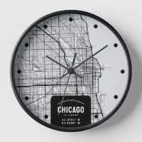 Chicago, Illinois City Map Uhr