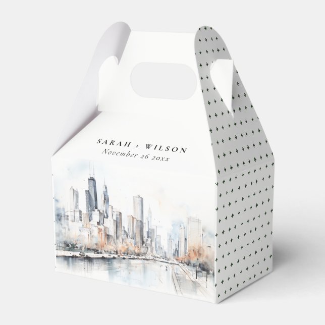 Chicago, Illinois City Scape Geschenkschachtel (Vorderseite)