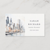 Chicago, Illinois City Scape Watercolor Travel