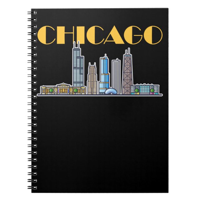 Chicago Illinois City Skyline Notizblock (Vorderseite)