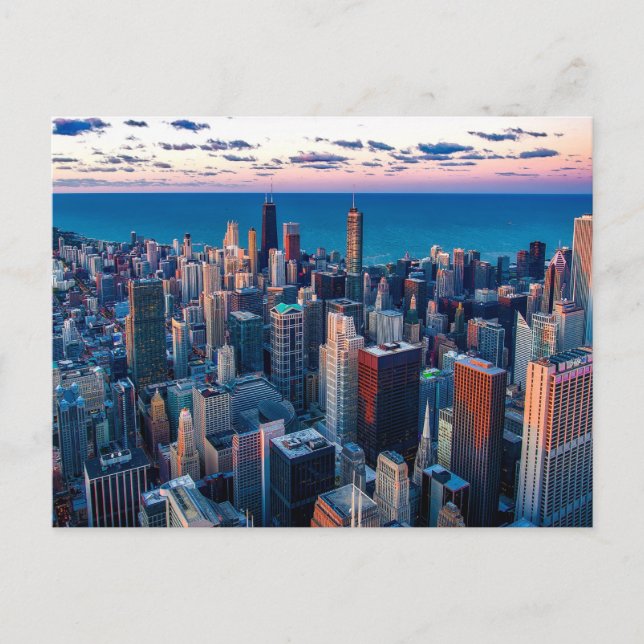 Chicago Illinois City Skyline Postkarte (Vorderseite)