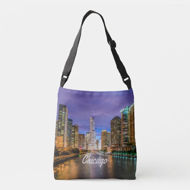 Chicago Illinois City Tragetaschen Mit Langen Trägern (Rückseite)