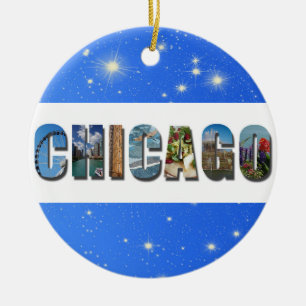 Chicago Illinois City Travel Fotos Weihnachten Keramik Ornament