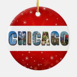 Chicago Illinois City Travel Fotos Weihnachten Keramik Ornament