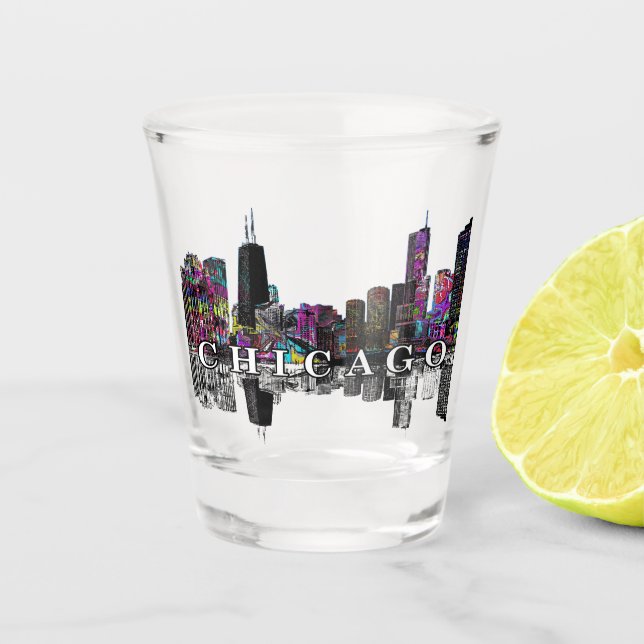 Chicago Illinois dans le graffiti Tiré verre (Devant)