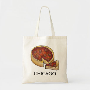 Chicago Illinois Deep Dish Pepperoni Käse Pizza Tragetasche