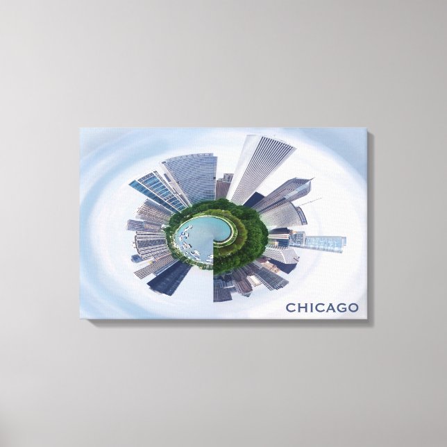 Chicago Illinois Einzigartiges City Skyline Travel Leinwanddruck (Vorderseite)