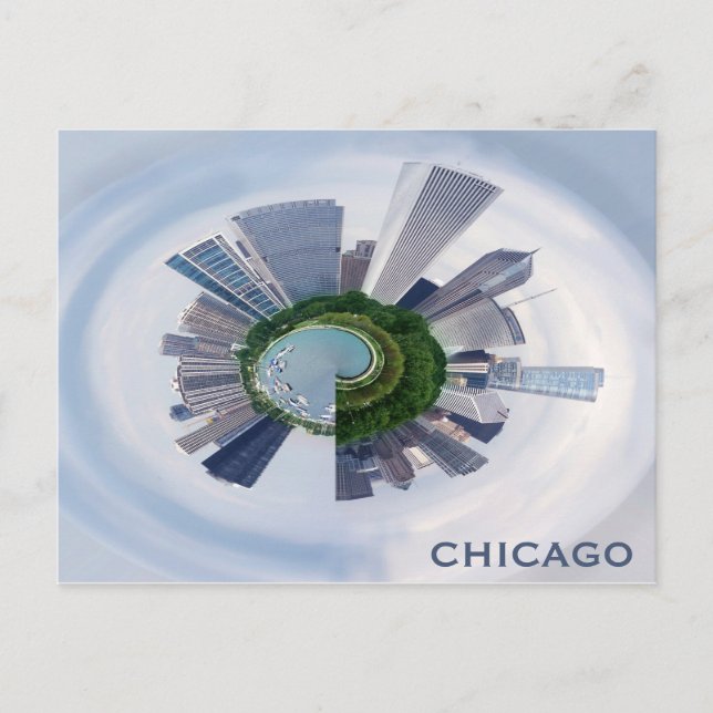 Chicago Illinois Einzigartiges City Skyline Travel Postkarte (Vorderseite)