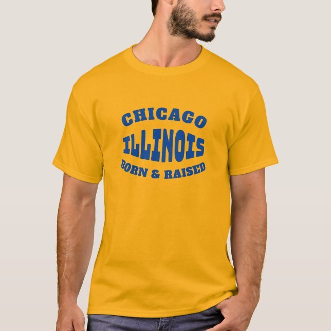 Chicago Illinois Geborener und aufgewachsener T -  T-Shirt (Vorderseite)