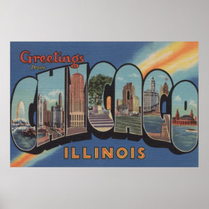 Chicago, Illinois - große Buchstabe-Szenen 2 Poster