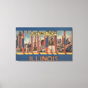 Chicago, Illinois - große Buchstabe-Szenen Leinwanddruck