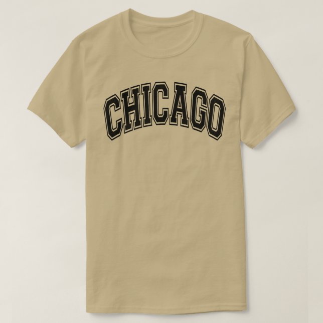 Chicago Illinois IL Varsity Style Text grau mit B T-Shirt (Design vorne)