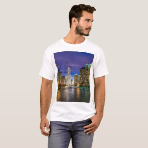 Chicago Illinois in der Nacht T-Shirt