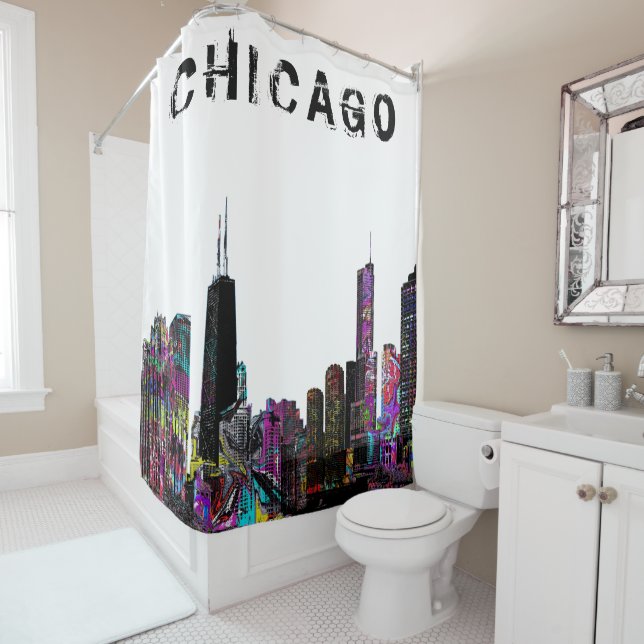 Chicago, Illinois in Graffiti Duschvorhang (Beispiel)
