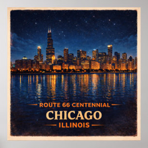 Chicago Illinois Jahrhundertfeier Beginn des Trail Poster