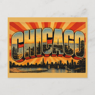 Chicago Illinois Lake Michigan Fluss Strände Kunst Postkarte