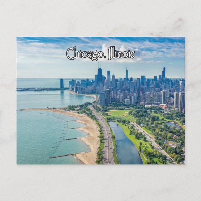 Chicago Illinois Lake Postkarte (Vorderseite)