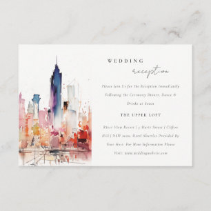 Chicago Illinois Landschaft Hochzeitsempfang Begleitkarte