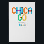 Chicago Illinois Mid Century, Pop Art, Künstlicher Leinwanddruck<br><div class="desc">Chicago Illinois klassischer Retrostil aus dem 60er 70er und 80er. Helle Primärfarben im abstrakten Kunststil des 20. Jahrhunderts mit einfachen geometrischen Elementen. Vintage Pop Kunst. Einfach fett,  trage deine Heimatstadt laut aus.</div>