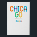 Chicago Illinois Mid Century, Pop Art, Künstlicher Leinwanddruck<br><div class="desc">Chicago Illinois klassischer Retrostil aus dem 60er 70er und 80er. Helle Primärfarben im abstrakten Kunststil des 20. Jahrhunderts mit einfachen geometrischen Elementen. Vintage Pop Kunst. Einfach fett,  trage deine Heimatstadt laut aus.</div>