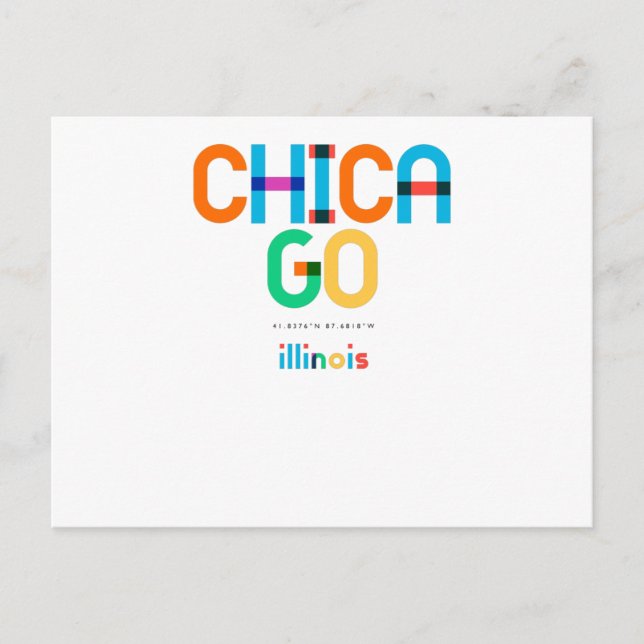 Chicago Illinois Mid Century, Pop Art, Postkarte (Vorderseite)
