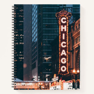 Chicago Illinois Neon Sign Notizbuch