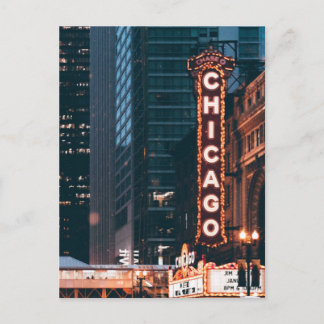 Chicago Illinois Neon Sign Postkarte