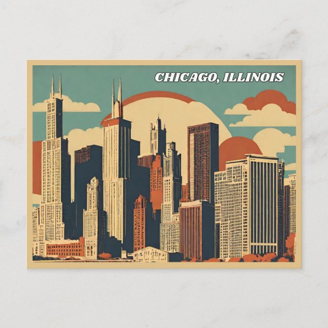 Chicago, Illinois Postkarte (Vorderseite)