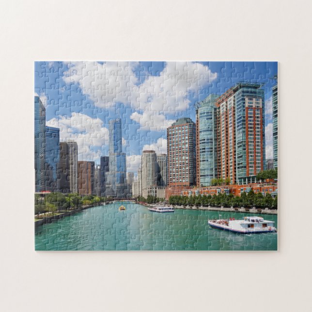 Chicago Illinois River City Skyline Travel Foto (Horizontal)
