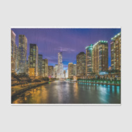 Chicago Illinois River Decoupage Seidenpapier