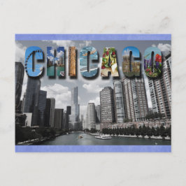 Chicago Illinois River Skyline Travel Foto Postkarte