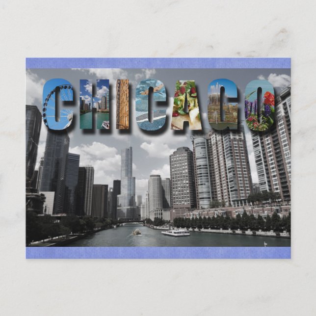 Chicago Illinois River Skyline Travel Foto Postkarte (Vorderseite)