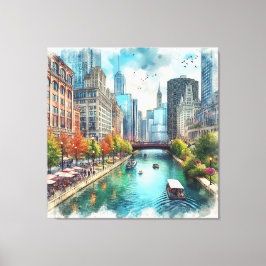 Chicago Illinois River Wall Art Leinwanddruck