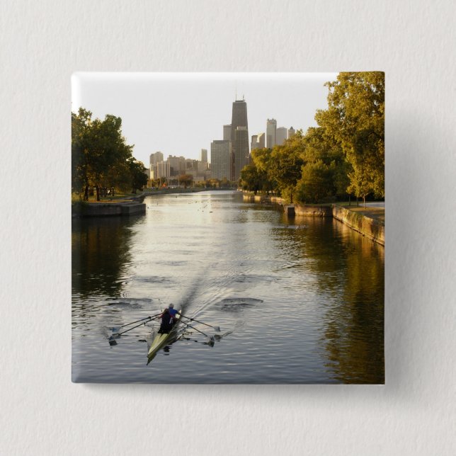 Chicago, Illinois, Rowers in der Lagune von Lincol Button (Vorderseite)