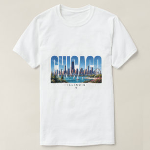 Chicago Illinois Seefront Skyline Reise T-Shirt