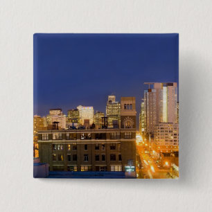 Chicago, Illinois, Skyline-Blick vom West Loop Button