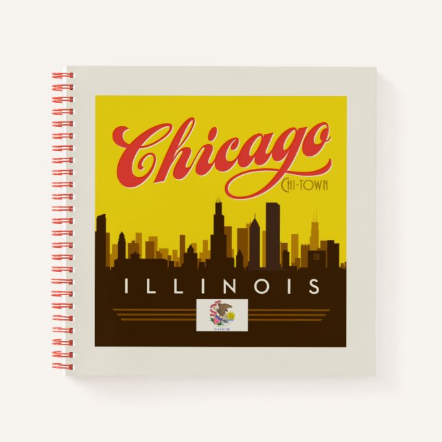 Chicago Illinois Skyline Notizbuch (Vorderseite)