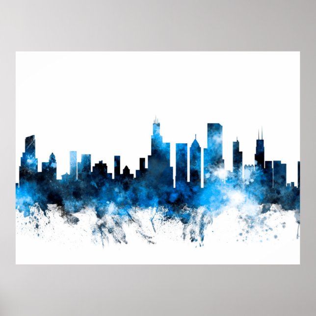 Chicago Illinois Skyline Poster (Vorne)