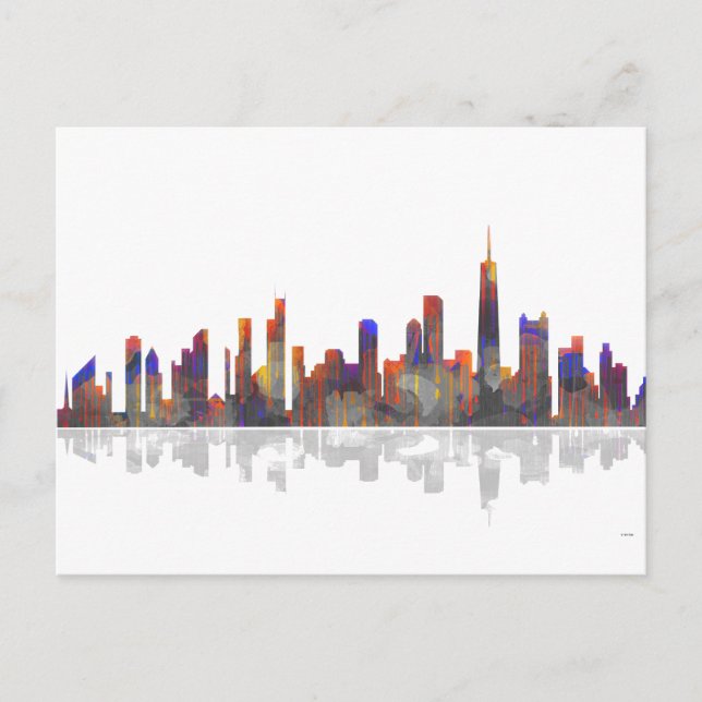 Chicago Illinois Skyline Postkarte (Vorderseite)