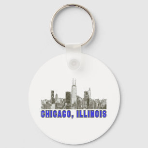 Chicago, Illinois Skyline Schlüsselanhänger