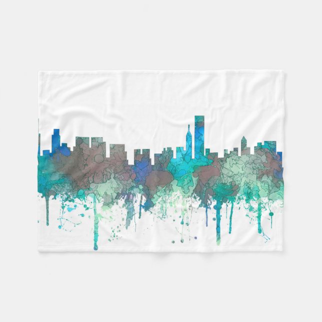 Chicago Illinois Skyline-SG-Dschungel Fleecedecke (Vorderseite (Horizontal))