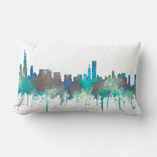 Chicago Illinois Skyline-SG-Dschungel Lendenkissen (Vorderseite)