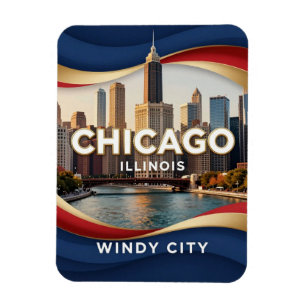 Chicago Illinois Skyline Stadt Erbe Magnet