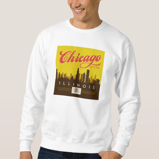 Chicago Illinois Skyline Sweatshirt (Vorderseite)
