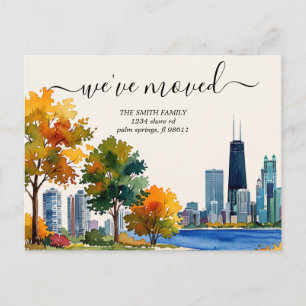 Chicago Illinois Skyline Umzugsankündigung Postkarte