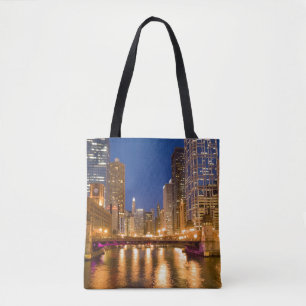 Chicago, Illinois, Skyline und Chicago River Tasche