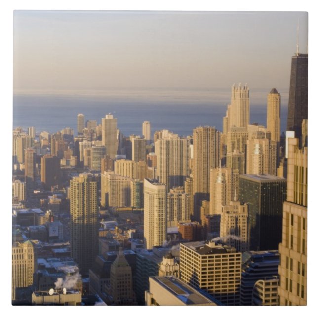 Chicago, Illinois, Skyline vom Sears Tower Fliese (Vorderseite)