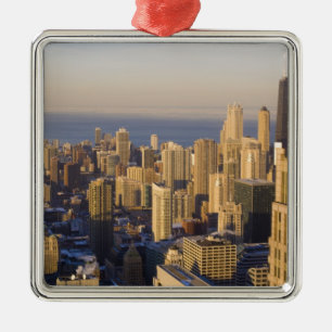 Chicago, Illinois, Skyline vom Sears Tower Silbernes Ornament