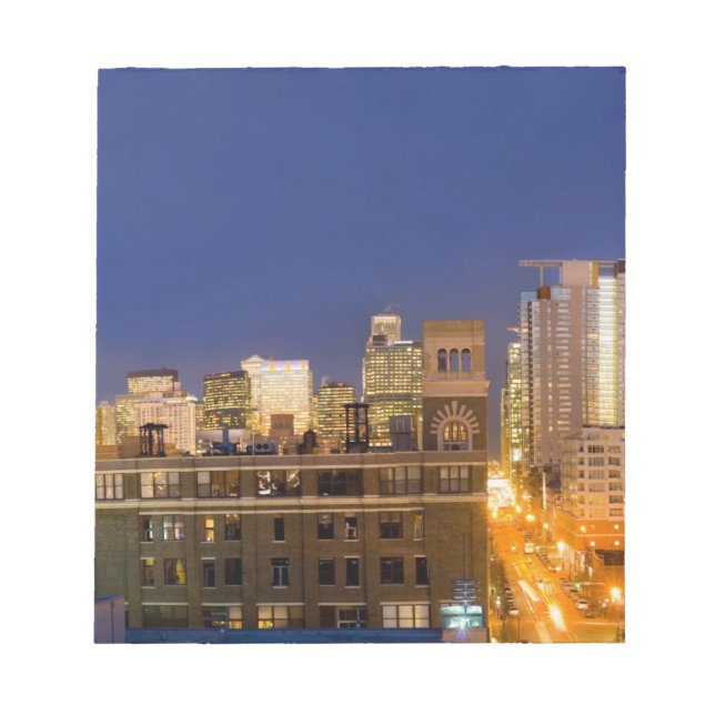 Chicago, Illinois, Skyline von West Loop erschosse Notizblock (Vorderseite)